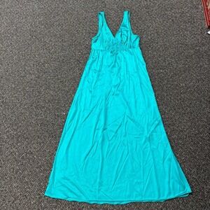 True Vintage Slip Dress 1970s Lorraine Made In Usa Lace Silk Teal Small